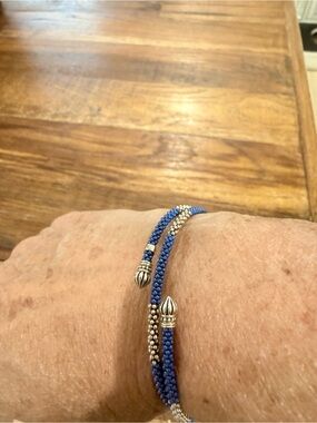 LAGOS Blue and Silver Double-Strand Rope Bracelet
